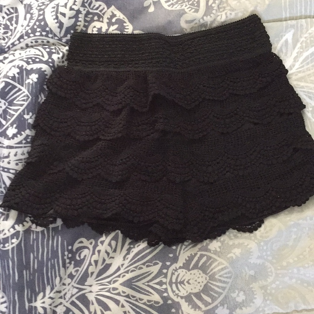 Black lace shorts